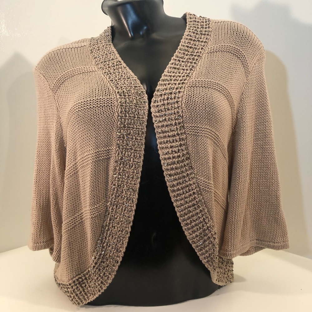 Chico’s Shrug Cardigan New; with Gemstone; size 3